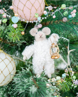Storybook hanging furry mouse - white