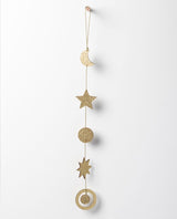 Lumi wooden star garland - gold glitter