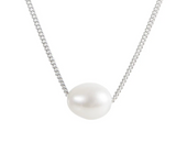 Pearl Teardrop Necklace Silver