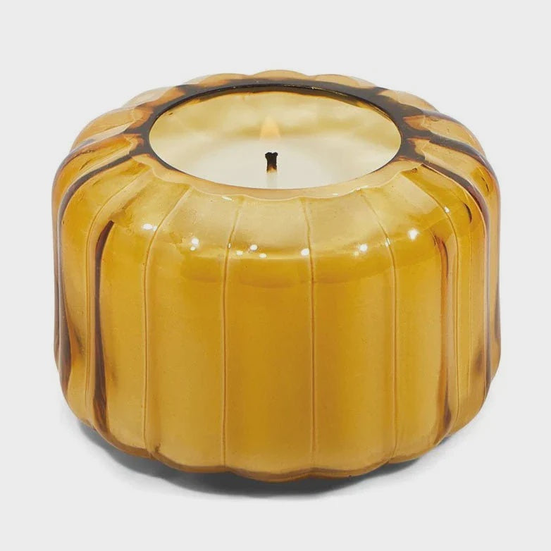 Ribbed Glass Candle - Golden Ember